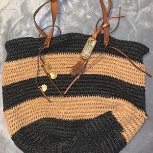 Ralph Lauren crocheted straw tote